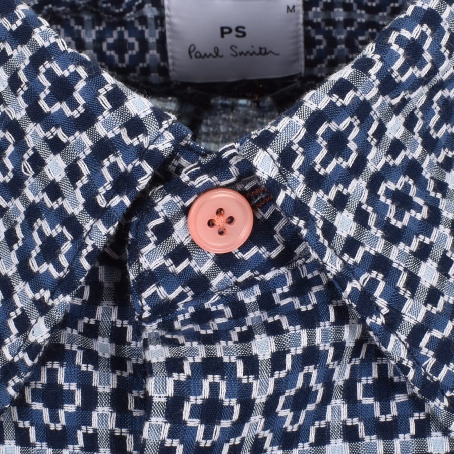 Paul Smith Long Sleeve Patterned Shirt Blue